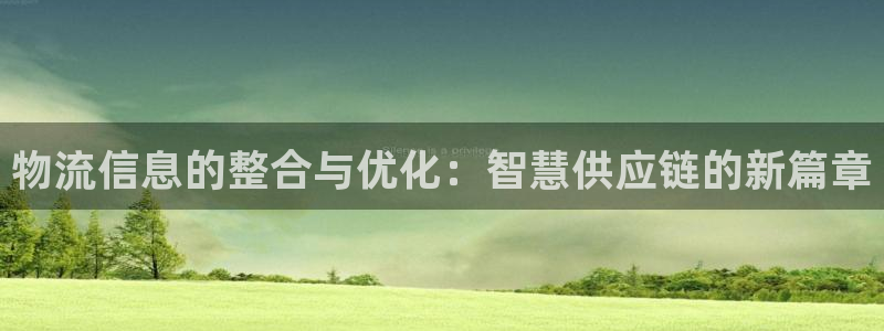 28圈分分压单双技巧：物流信息的整合